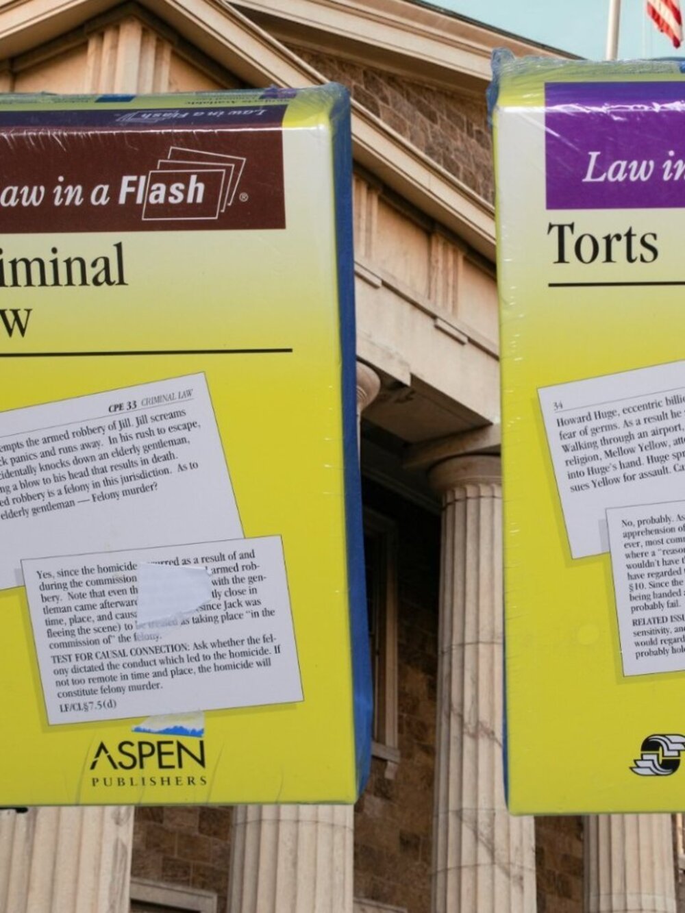 Law In A Flash Criminal Law + Torts Flash Cards Aspen Publishers Sealed